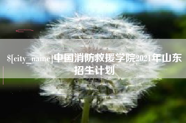 鄢陵中国消防救援学院2021年山东招生计划