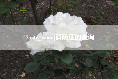 鄢陵消防证的查询