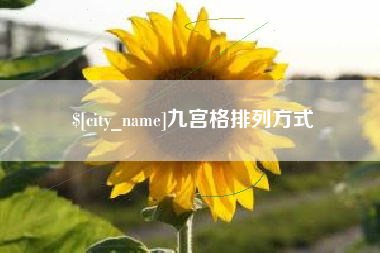 鄢陵九宫格排列方式