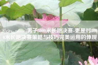 鄢陵男子5000米长跑决赛-更是对5000米长跑决赛策略与技巧完美运用的体现