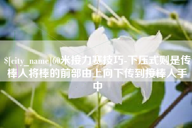 鄢陵60米接力赛技巧-下压式则是传棒人将棒的前部由上向下传到接棒人手中