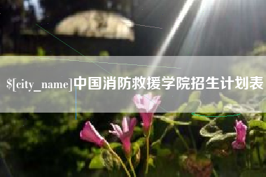 鄢陵中国消防救援学院招生计划表