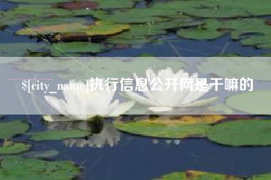鄢陵执行信息公开网是干嘛的